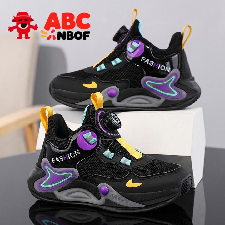 ABC NBOF童鞋男童跑步鞋2025新款透气双网中小学生休闲女童潮流鞋