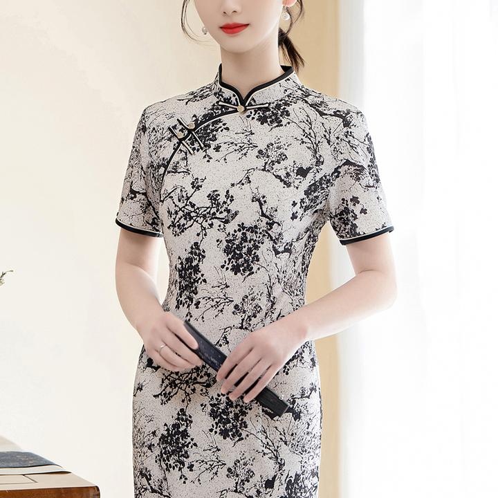 高端新中式旗袍绝美民国风2025新款老上海晚礼服日常可穿短袖裙子