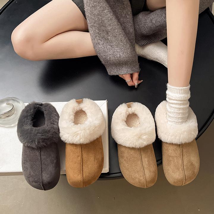 厚底内增高雪地靴冬季保暖鞋子2025新款勃肯鞋加绒加厚棉鞋半拖鞋