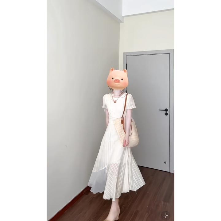 法式气质超仙不规则连衣裙女装2025夏季新款温柔白色公主初恋长裙