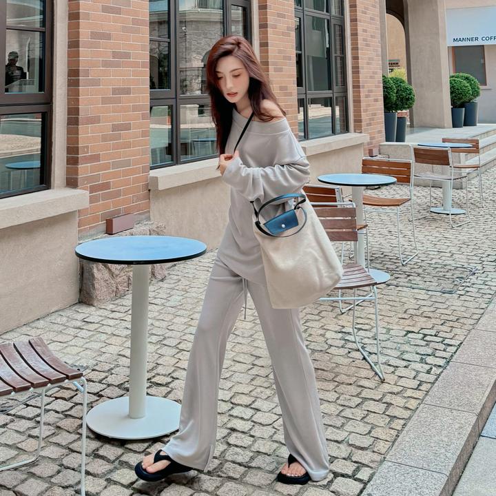 Moprobably李予诺「奢品级」"醋酸"百搭T恤休闲裤L5347006+L5351003