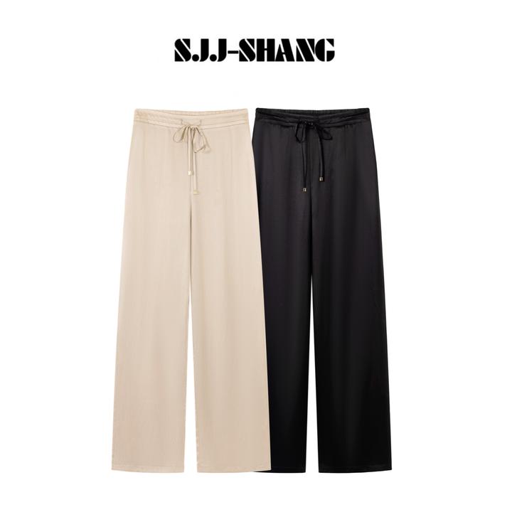 SJJ-SHANG【贵妇真丝裤】25ss新品真丝滑垂感长裤裤子q134828p