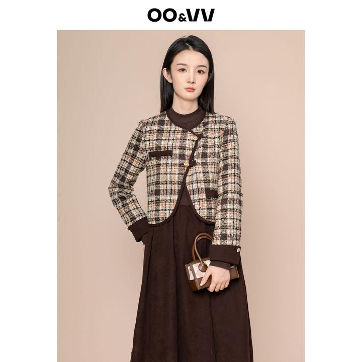 OO&VV秋季休闲风时尚2025套装小香风时尚女装极简风格子格纹