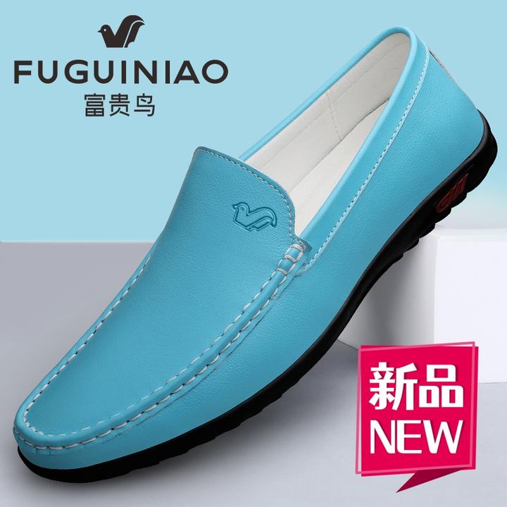 富贵鸟豆豆鞋男款2025新款鞋子夏季透气皮鞋男士一脚蹬爆款休闲鞋