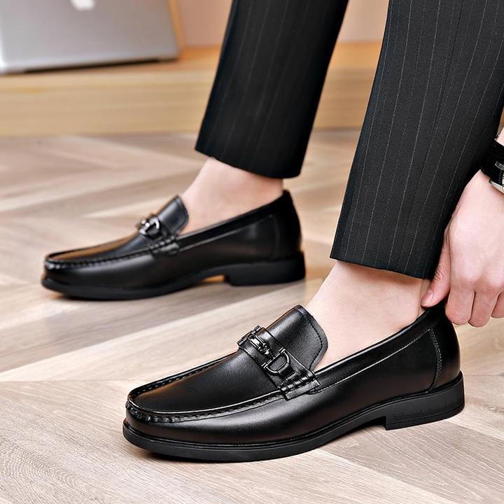 气质高档感豆豆鞋子男2025年新款真皮乐福鞋男一脚蹬春季商务皮鞋
