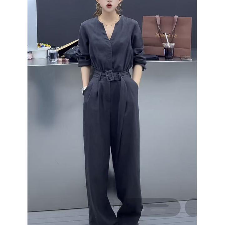 （现货）新款时尚连体裤洋气休闲装小众炸街高级感女装百搭连体套裤