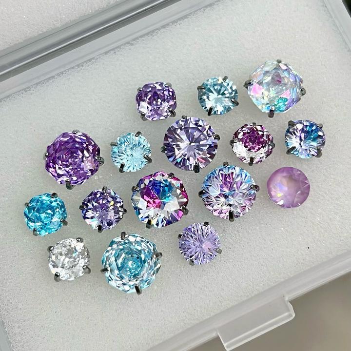 钛钢耳饰 梦幻之境RINGRING商店蓝紫系耳骨钉钛钢养耳耳钉