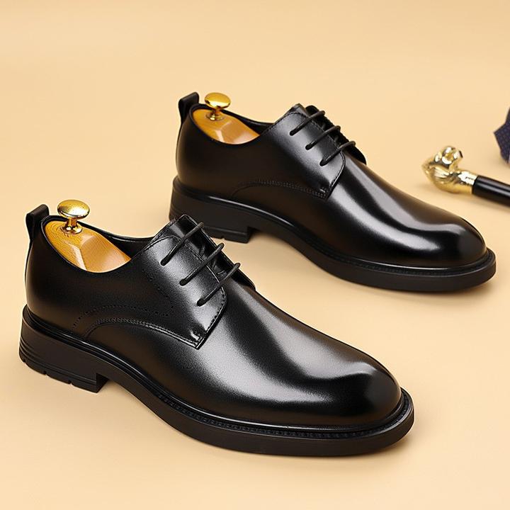 2025秋季新款男士真皮商务正装皮鞋新郎结婚鞋舒适透气职场德比鞋