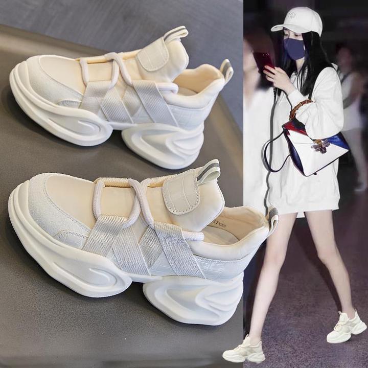 内增高老爹鞋女正品2025年春秋女鞋厚底夏季小白鞋松糕休闲运动鞋