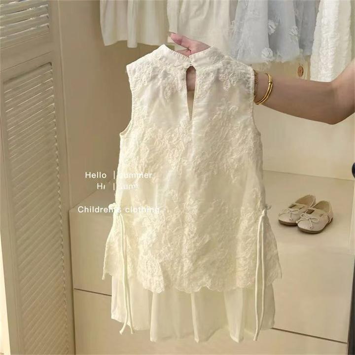 宝宝连衣裙中式旗袍裙旗袍2025女童夏季儿童新款裙子假两件背心裙
