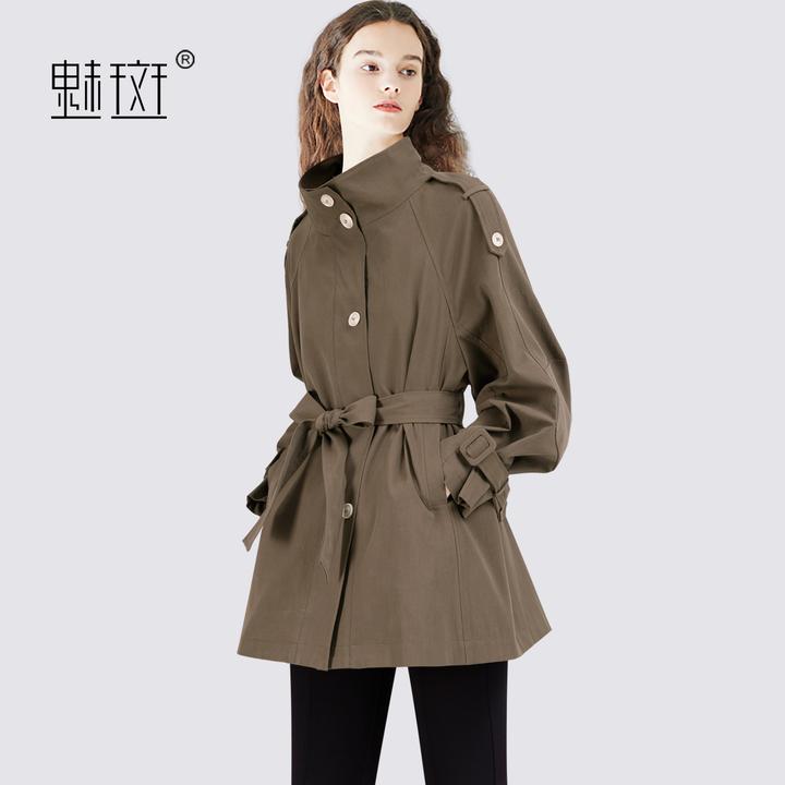 魅斑气质巨好看的风衣外套女2025秋季新款收腰显瘦立领大衣