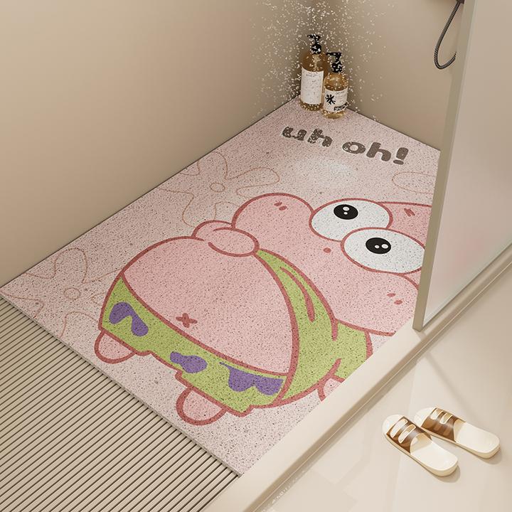 淋浴房浴室丝圈满铺防滑垫镂空儿童洗澡沥水脚垫卫生间可裁剪地垫