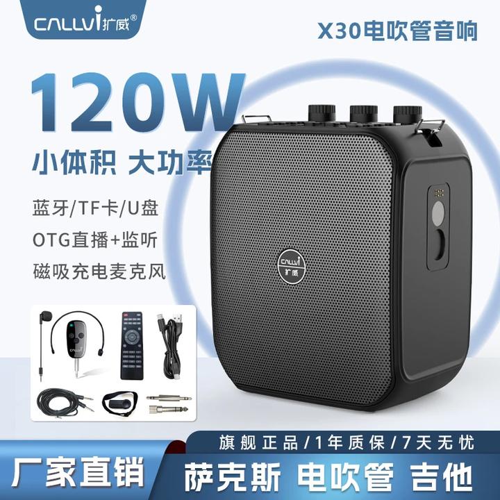 扩威X30电吹管二胡萨克斯无线蓝牙120W大功率乐器专用户外K歌音响