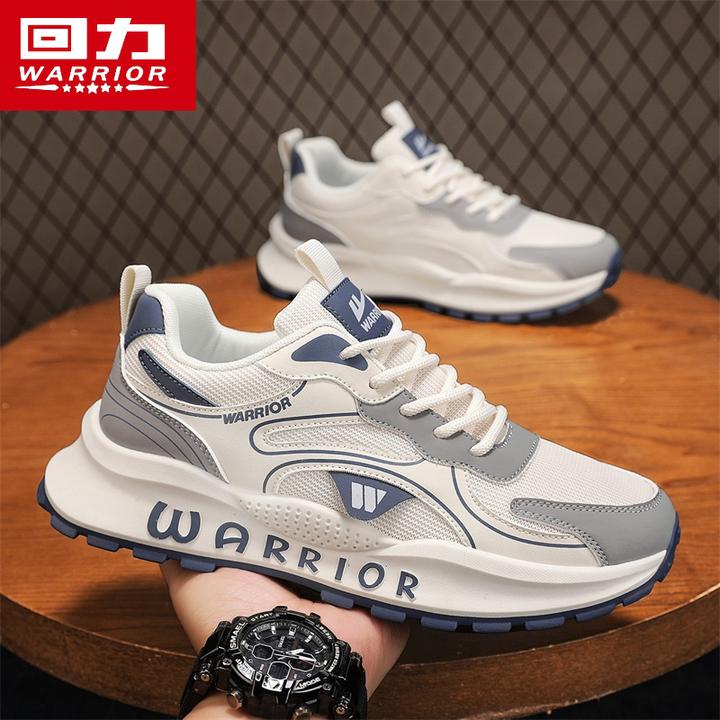 回力男鞋跑步春季2025新款网面透气轻便休闲运动鞋厚底减震老爹鞋