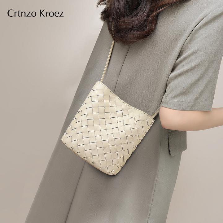 官网小c&k旗舰店水桶包包女式2025新款斜挎包女包编织手机包