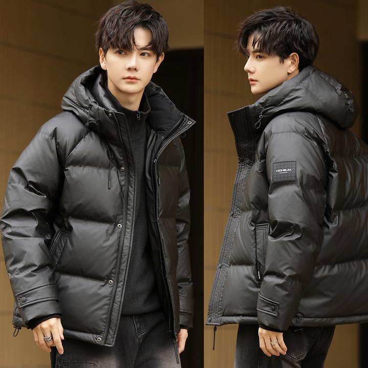 石墨烯蓄热羽绒服男冬季高充绒90白鸭绒羽绒服加厚连帽外套W588