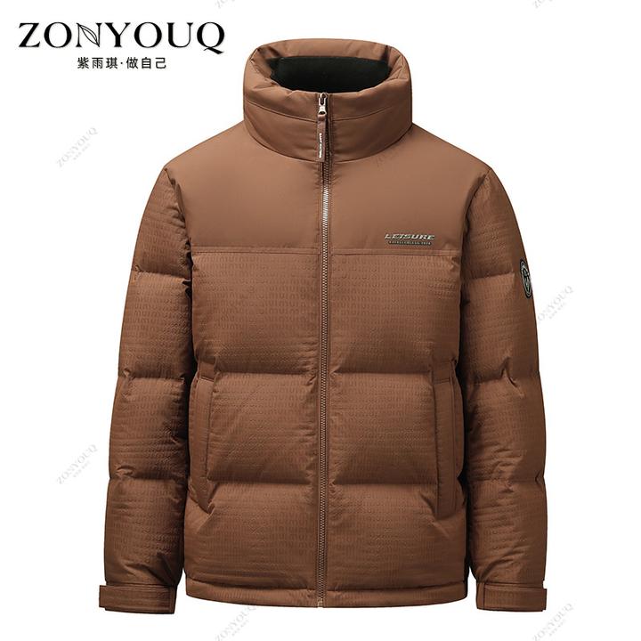 加厚立领羽绒服男士2025秋冬商务休闲简约舒适保暖百搭面包服外套