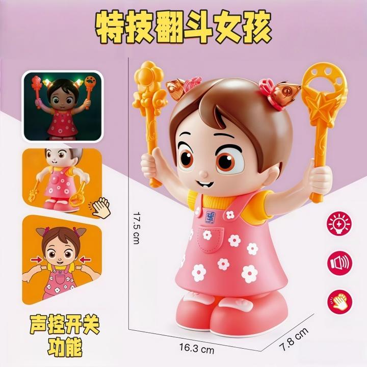 声控特技翻斗男孩女孩电动儿童益智灯光音乐卡通人物玩具六一礼物