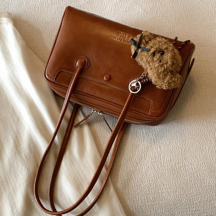 南风Chio2nd 枕头包包女士复古棕通勤大包手提单肩腋下