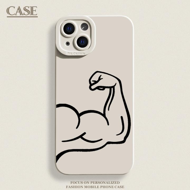 线条手臂肌肉适用iPhone16ProMax手机壳15苹果14软13瞳影12磨砂11