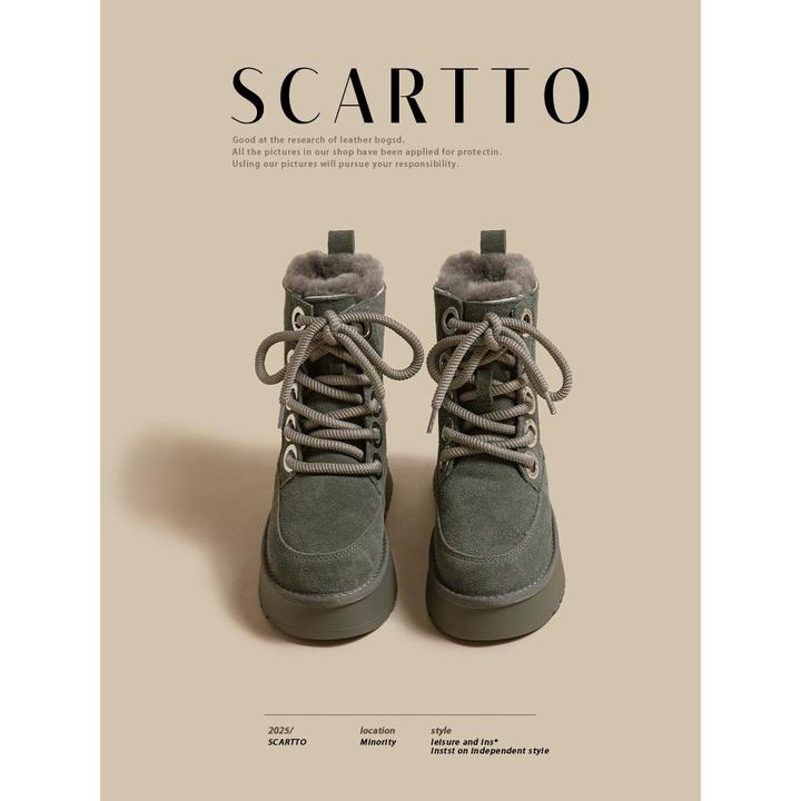 【DR官方正品】小众厚底雪地靴女2025冬季新款马丁靴加绒加厚保暖防