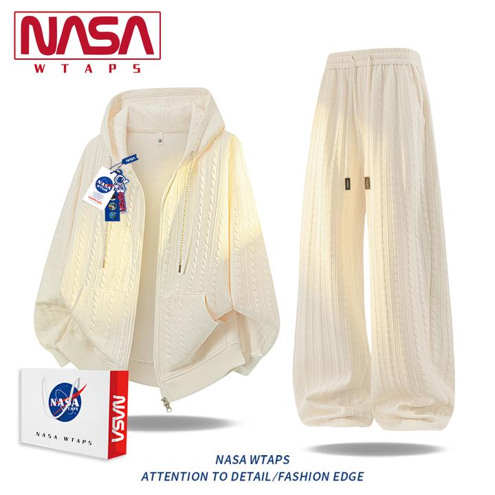 NASA WTAPS美式开衫休闲运动套装男秋季新款宽松高街卫衣潮搭长裤
