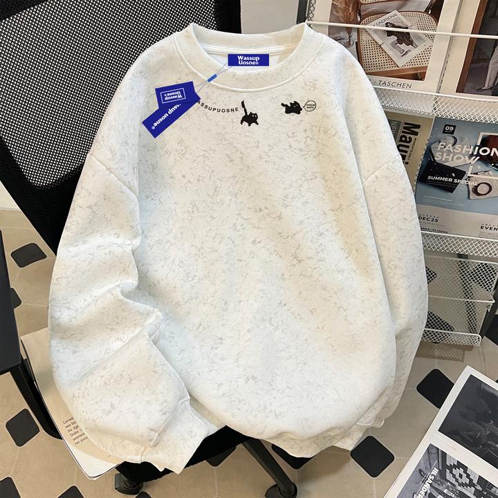 美式hiphop重磅无帽卫衣男2025新款ins痞帅高街高级感百搭上衣服