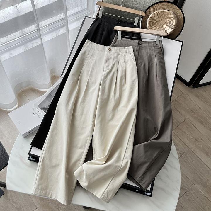 秋季新款梨形身材显瘦工装裤宽松大码哈伦裤女休闲高腰直筒阔腿裤