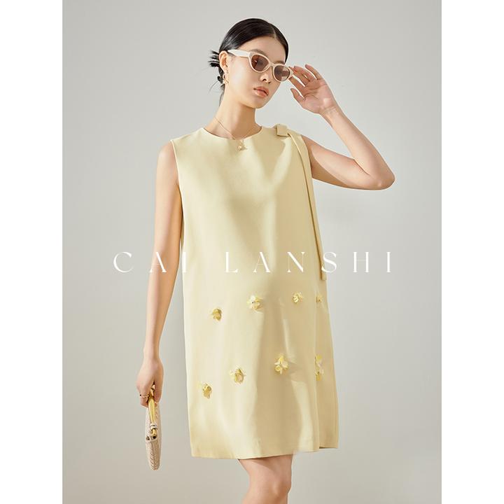 彩蓝诗孕妇装连衣裙夏季时尚减龄2025新款小香风孕妇裙长裙50201