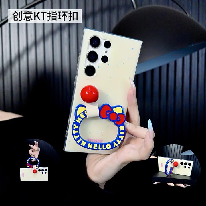 适用三星s23ultra手机壳新款s23套galaxy泼墨可爱kt猫指环圈女款+