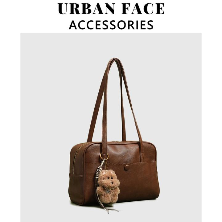 URBAN FACE复古风斜挎单肩包2025新款秋冬小众高级托特包大包包