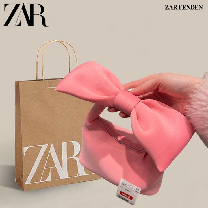 ZAR FENDEN蝴蝶结包2025春系装饰手袋云朵包少女粉手提手拿复古包