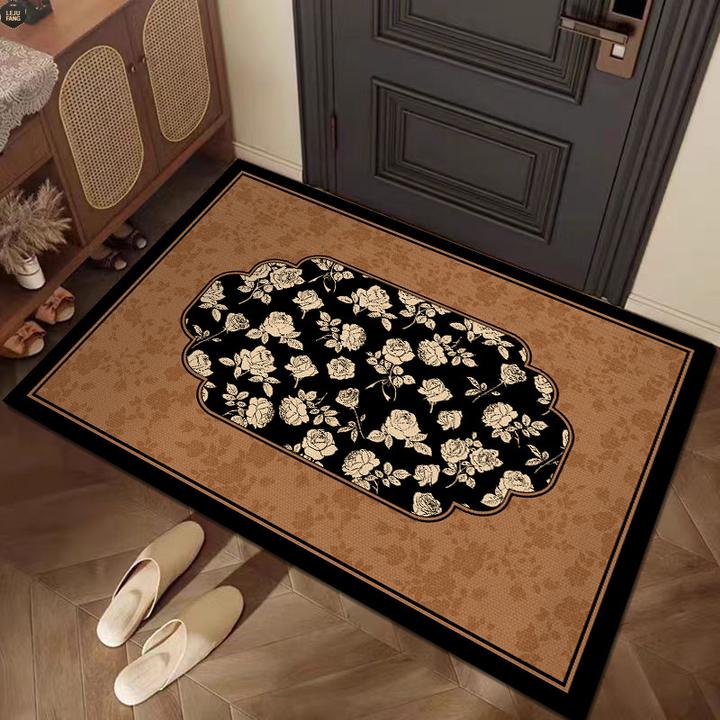 家用地垫复古款入户门地毯防油防水家用门垫玄关脚垫免洗定制地垫