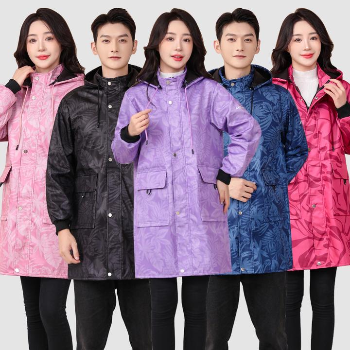 新款加绒加厚罩衣大人女厨房防水防污围裙冬季长袖工作服护衣大褂