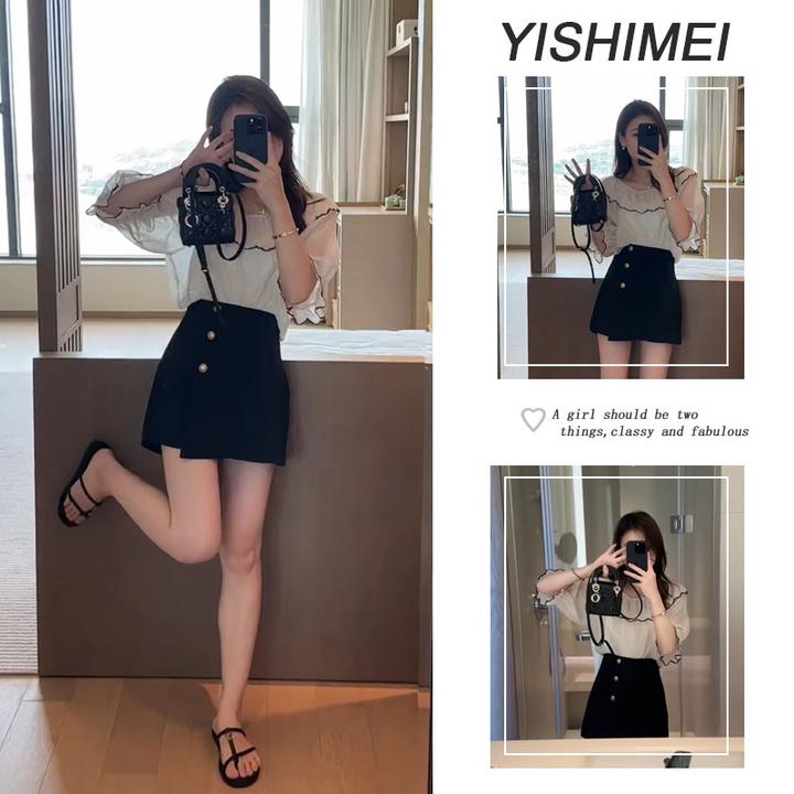 【现货】夏季温柔穿搭女2025新款时尚减龄短袖上衣百搭休闲短裤套装