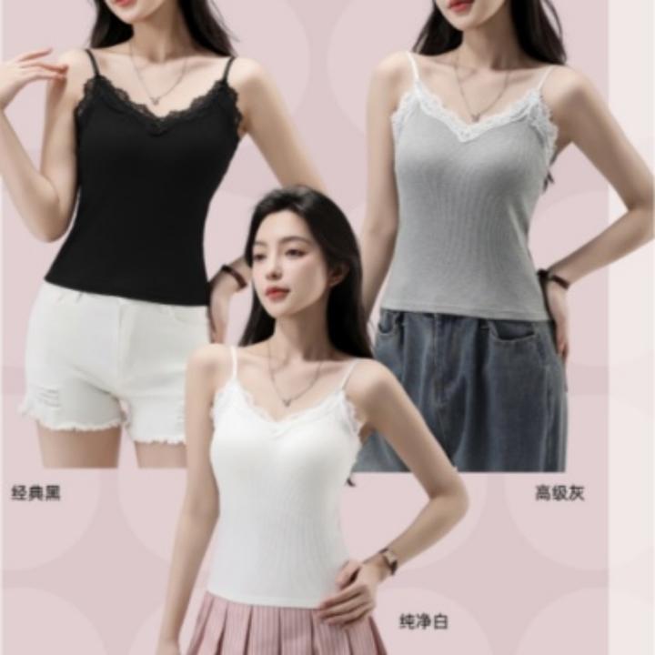 薄款白色灰色黑色内穿性感风打底纯净夏季内搭蕾丝吊带背心美背