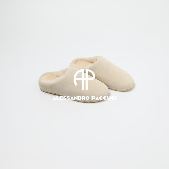 AP洛哥54125XT牛反绒+羊毛圆头多色时尚简约保暖雪地包头拖鞋