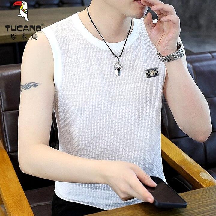 啄木鸟男士保暖背心男秋冬季加绒加厚磨毛打底衫德绒无痕保暖内衣