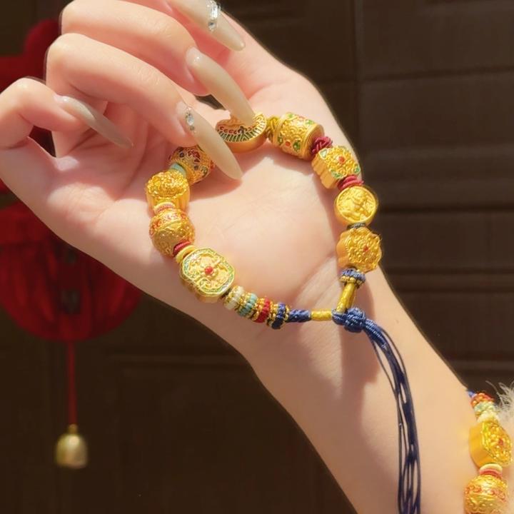 铜合金手链 新中式国潮风《贵妃万福宫廷手串》故宫手链 Y033