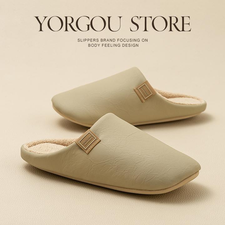 远港防水棉拖鞋女春秋季2024新款防滑室内保暖加绒男家用静音冬天