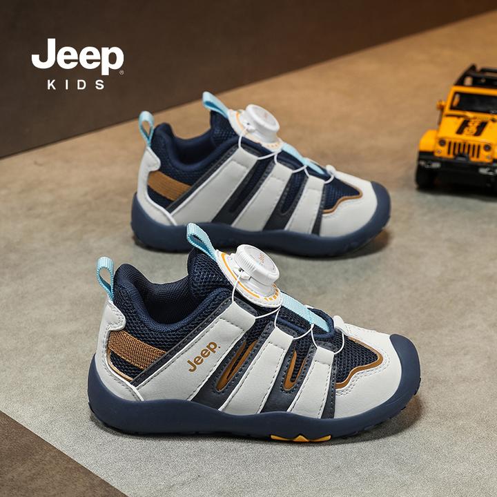 jeep儿童运动鞋男童2025新款秋季软底防滑女童老爹鞋中大童登山鞋