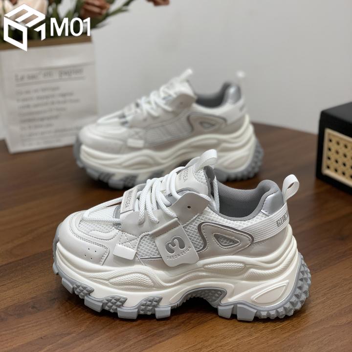 M012025春季厚底百搭增高7cm休闲鞋女新款老爹鞋时尚显脚小港风