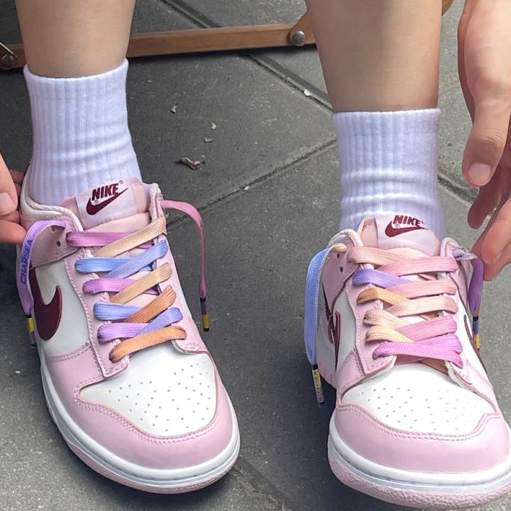 Nike耐克Dunk Low GS樱花粉 情人节 女款 低帮休闲板鞋CW1590-601