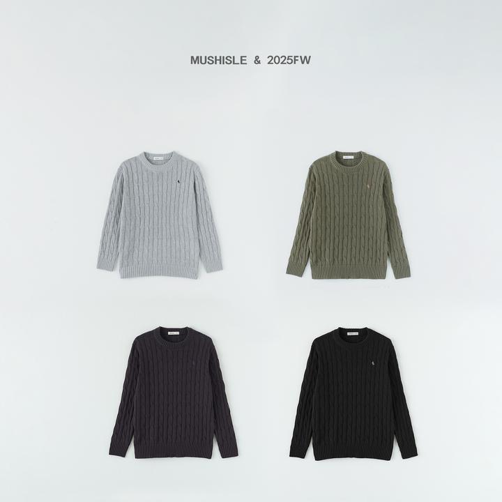 【MUSHISLE】阿又秋季童装儿童男童中大童简约刺绣针织毛衣85065Q