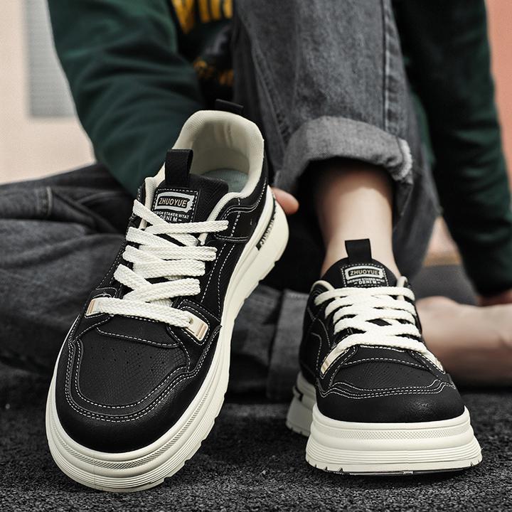 秋季新款男士小白鞋厚底百搭透气板鞋韩版时尚潮流男鞋ins潮鞋男