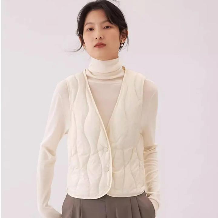 印像家【轻便保暖】秋冬V领马甲内胆打底内搭吊带背心马夹女