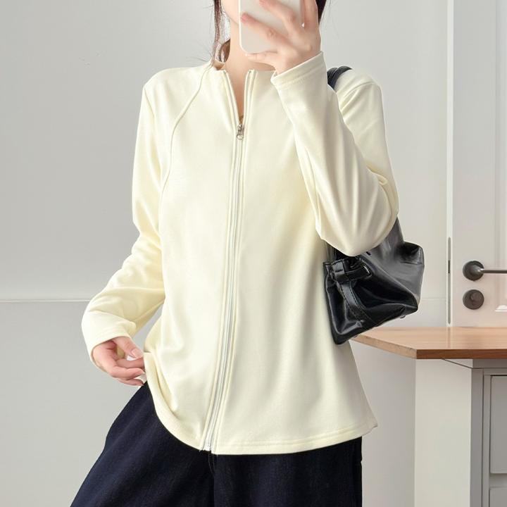 大码女装秋季新款时尚立领拉链开衫外套女宽松显瘦百搭胖mm上衣服