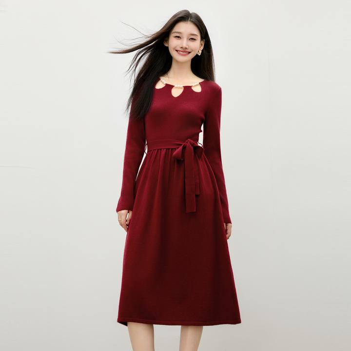 秋水伊人质感连衣裙2025年秋季新款法式气质裙子625409B020110