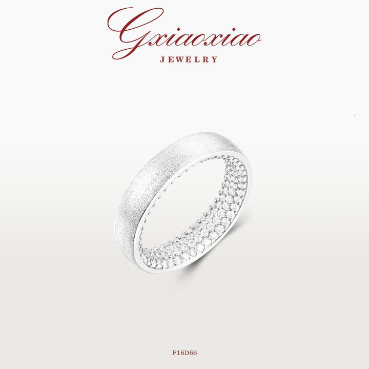G XIAOXIAO戒指 气质高级设计师款拉丝满天星戒指 F16D66新年礼物