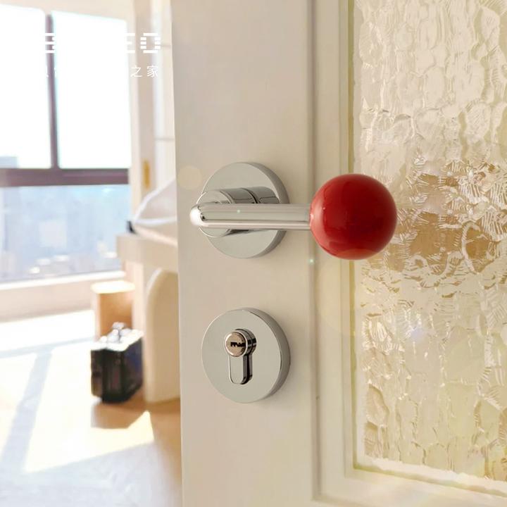 「星动」室内卧室门锁陶瓷法式分体磁吸静音木门把手房间现代房门